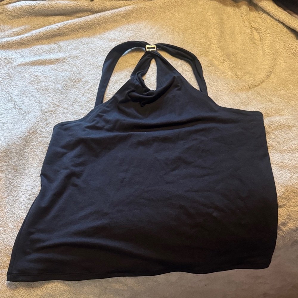 Black Halter Neck Women's Top